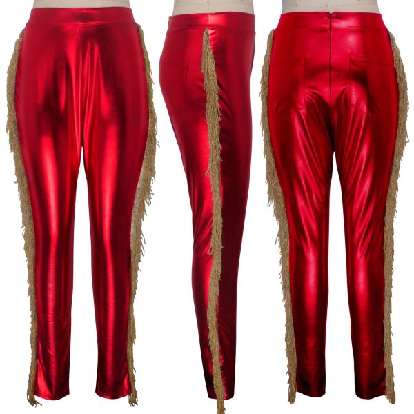 Sexy fashion women\'s side fringe casual pants SMR9575