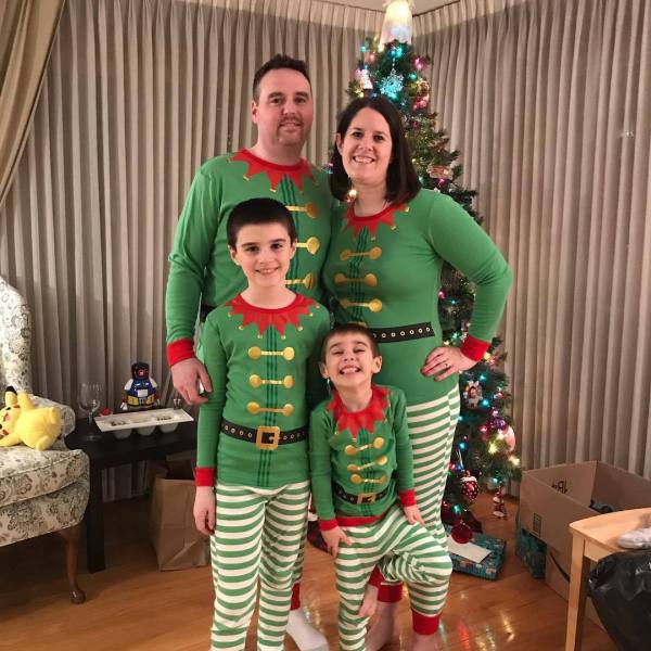 Stylish Christmas Sets Long Sleeve T-Shirt Tight Striped Pants MR227