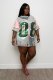 Sequin print large size women's clothing YF1002
