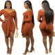 Sexy nightclub style irregular solid color ruffled knotted off-the-shoulder dress YM9193