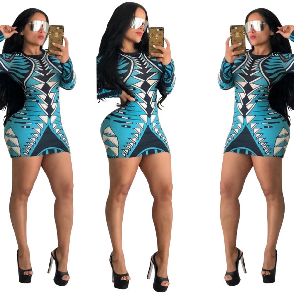 Print Club Bodycon Mini Dress XY1879