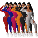 Womens sexy lace-up contrast long-sleeved tights MY9749