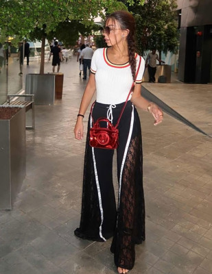 Women Split Lace Patchwork Wide Leg Pants ZS0157