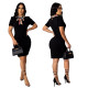 Explosion Slim Short Sleeve Solid Color Women's Dress KZ007