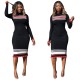 Casual Wear Striped Pencil Midi Dress R6132