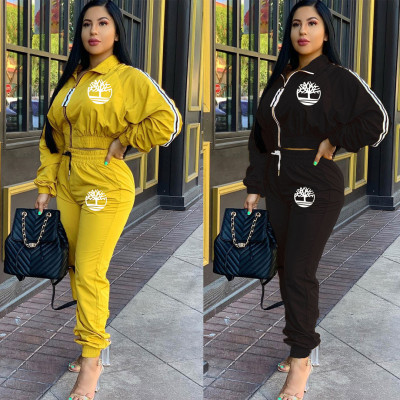 Black/Yellow Running Elastic Waist Pants Suits For Sale LYY9221