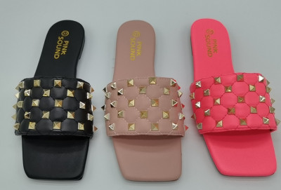 Xiangfeng square head sandals and slippers BY9244