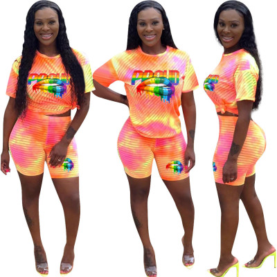 Young Girls Leisure Printing 2 Pieces Sport Outfits JH102