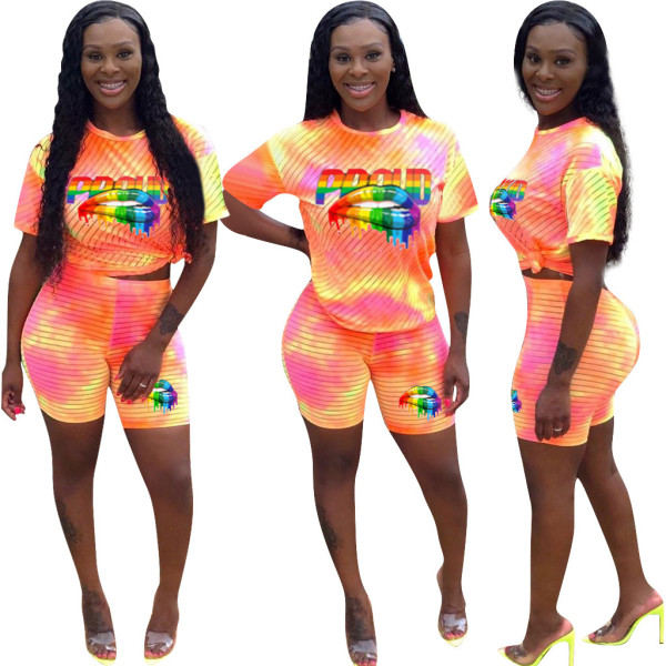 Young Girls Leisure Printing 2 Pieces Sport Outfits JH102