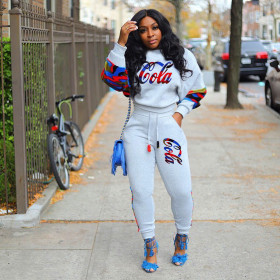 Street Style Winter Suits Long Sleeved Hoodie Women Pants TY1170