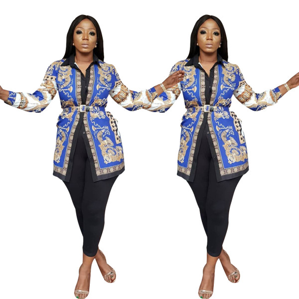 Wholesale Printing Women Long Sleeves Shirts For Sale YZ1647