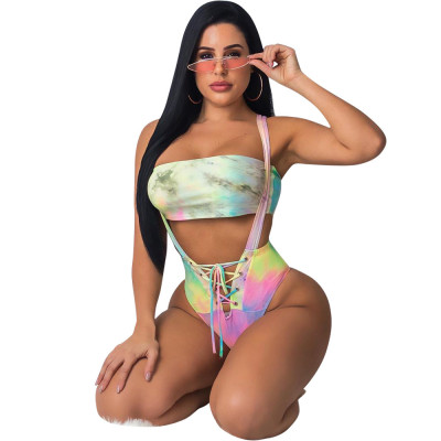 Sexy wrap chest bikini two piece set LD98053