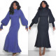 New Arrival Ladies Slim Sweater Plain Color Long Dress HR8087