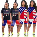 Independence day color matching two-piece suit YT3222