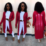 Street wearing irregular hole woolen coat MOS848