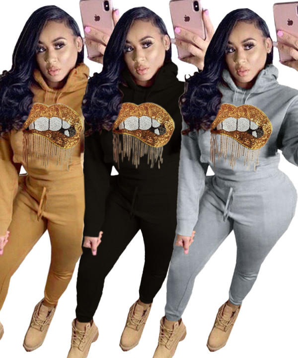 Explosion Models Sport Outfits Pullover Hoodie Tight Pants LY5117