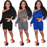 Sexy solid color two-piece suit S6205