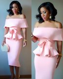Elegant Ruffle Off Shoulder Overlay Dress For Party CX006