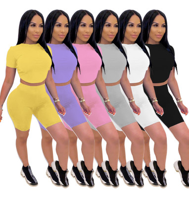 Two-piece short sleeved shorts YFW8087
