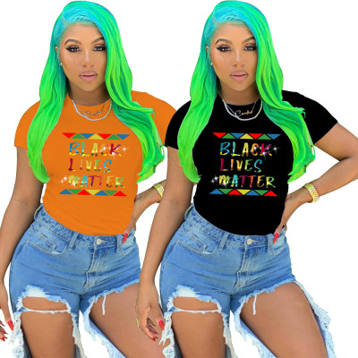 Sexy printed cute letter T-shirt HY5154