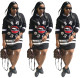 Hot Sale Women Printing 3/4 Sleeves Casual Dress For Daily Wear H1251