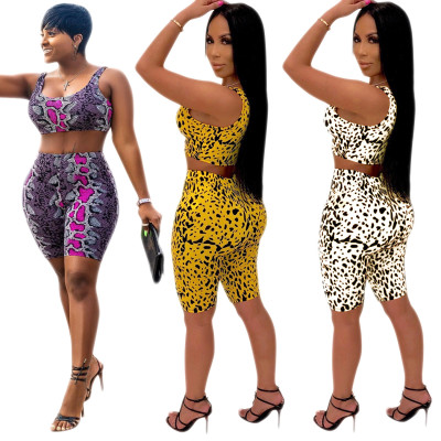 Crop Tank Midi Shorts Sports Sets Women CM530