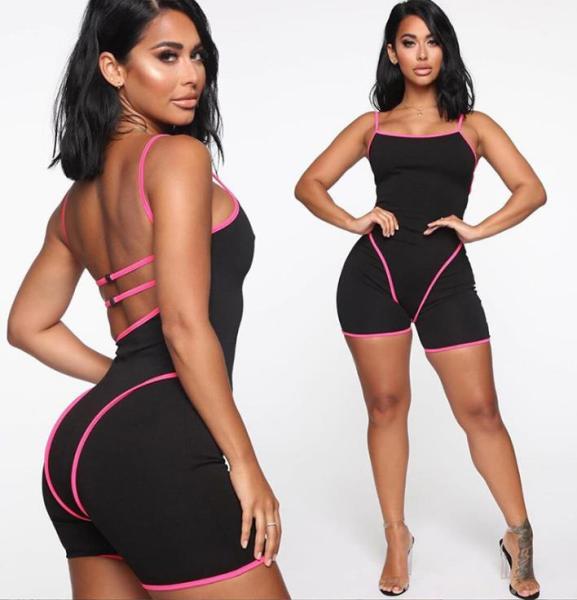 Summer Women's Sexy Backless Yoga Fitness Jumpsuit P1733824-1