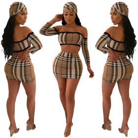 Strapless Top Wrap Dress Latest Skirt Suits With Kerchief SY8280