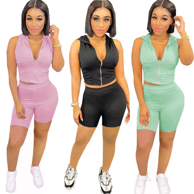 Fashion Casual Hooded Zipper Pants Set Two-Piece Set Nightclub AG8032