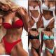 Bikini cross-border solid color sexy split MR2927
