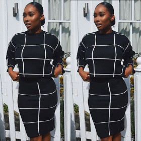Long Sleeves Autumn Winter Bodycon Dress Sets AL012