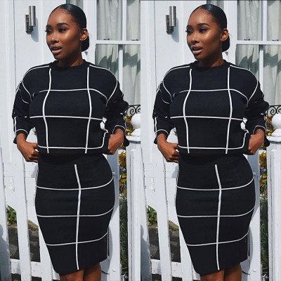 Long Sleeves Autumn Winter Bodycon Dress Sets AL012