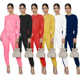 Womens hot style pleated solid color high elastic sports two-piece suit YF8121