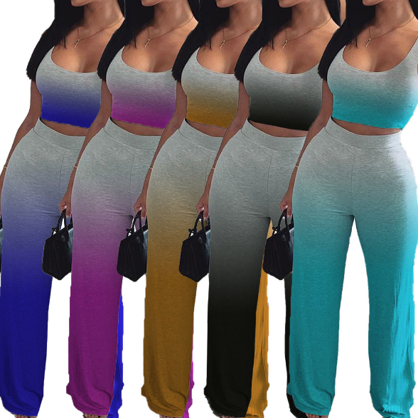 Sexy Womens gradient color sexy two-piece suit HG038