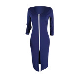 Wholesale Price Casual Long Solid Coat With Zipper YMT6044