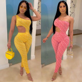 Slim fit two-piece letter print set F8261