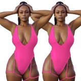 Cheap Swimming One Piece V Collar Women Bikini YS278