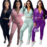 Autumn and winter new velvet leisure two-piece suit DN8520