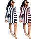 Women 2 Colors Leisure Long Sleeved Stripe Dress ORY5136