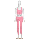 Sexy Letter Printed Suspenders V-Neck Backless Jumpsuit P1737716