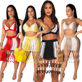 Swimming Sexy 4 Colors Mesh Skirt Suits For Beach QZ4072