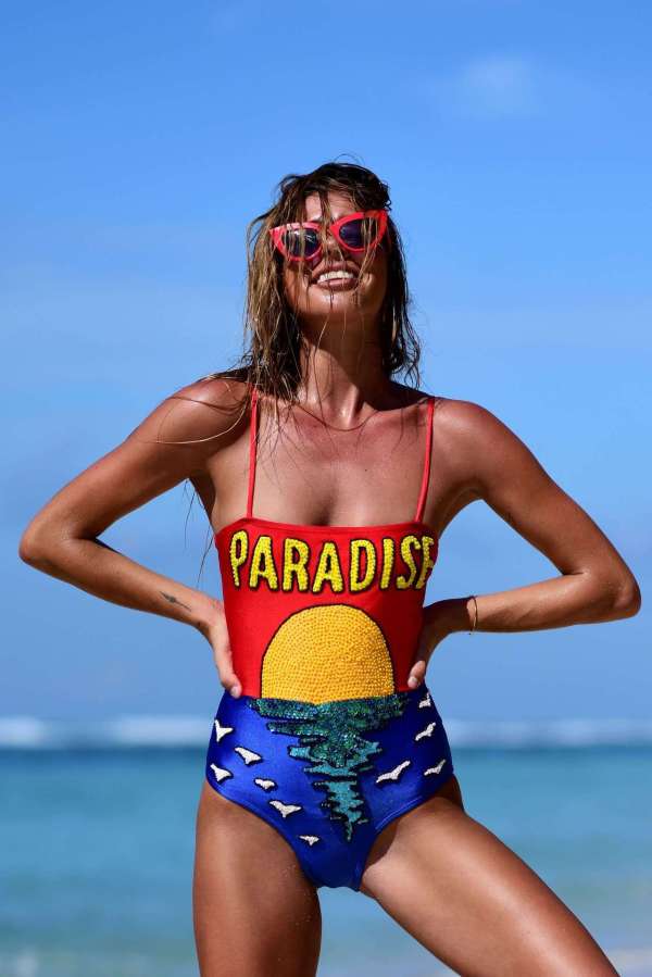 Cheap Printing One Piece Condole Belt Bikini YS266