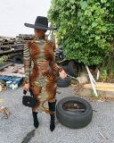Hot Sale Zebra Printing Long Sleeves Hole Bodycon Midi Dress N9160