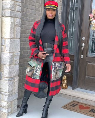 Women Cardigan Oversize Printed Winter Long Coat MTY6237