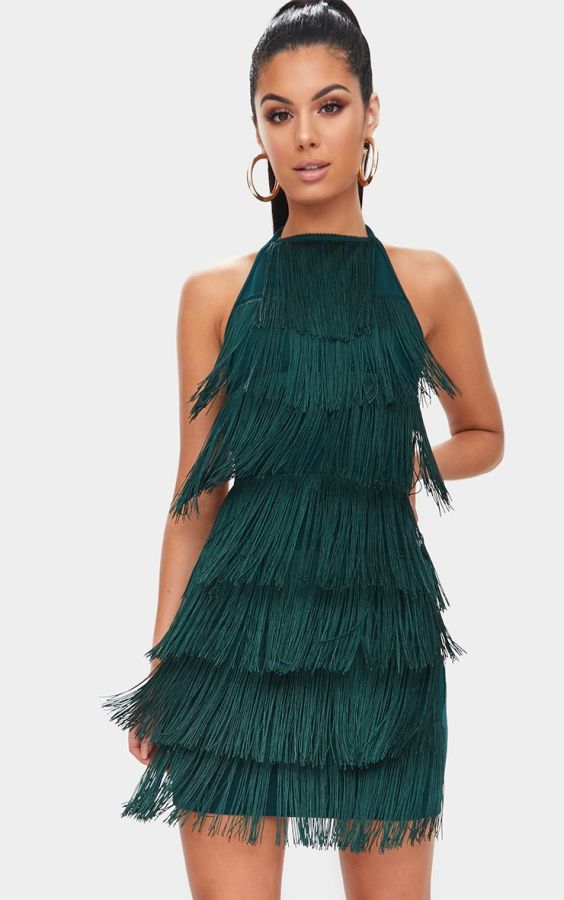 Halter Backless Sexy Tassel Mini Dress MS-A134