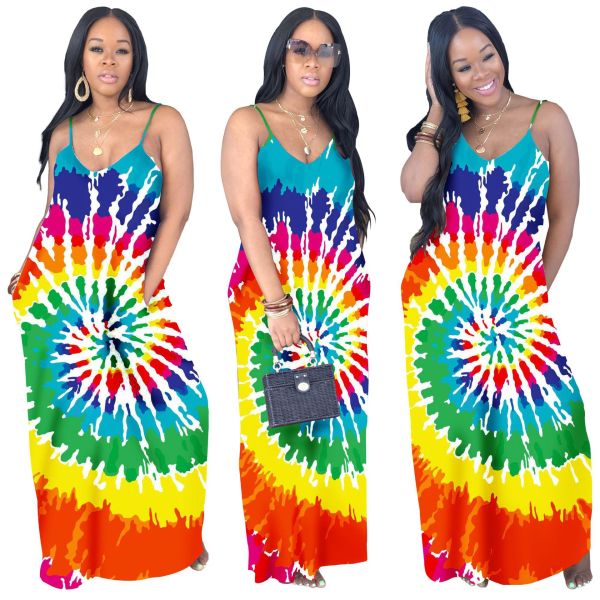 New Design Women Colorful Printing Strapy Dress SY8348