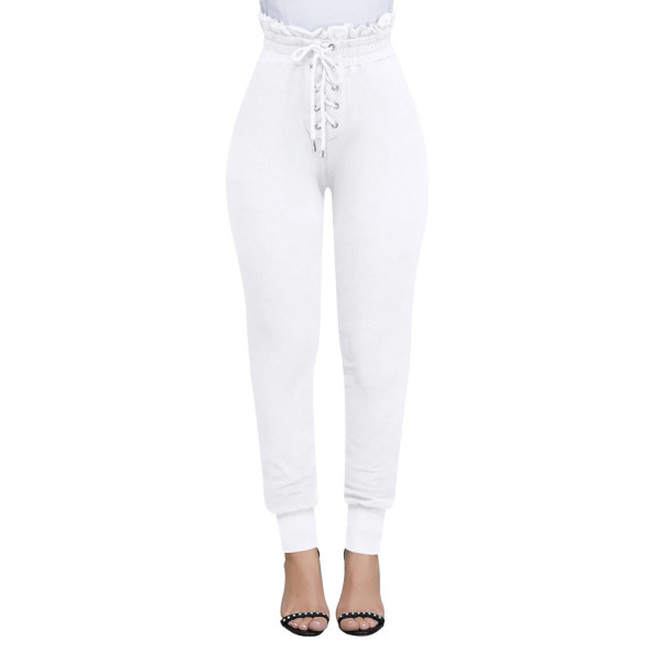 Trendy Elastic Solid Color High Waist Skinny Pants XY1857