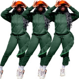 Euramerican Outdoor Sets Long Sleeved Hoodie Flounce Splicing Pants S6184