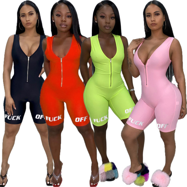 Summer new women's short offset sports jumpsuit B3053