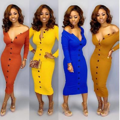 Knit long sleeve dress OMF5091